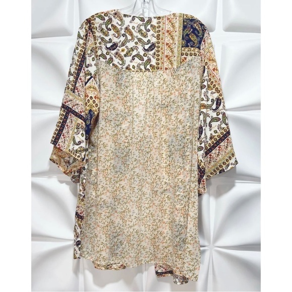 Umgee Sz S Paisley Floral Print Kimono Jacket Patchwork NEW NWT - Picture 6 of 9